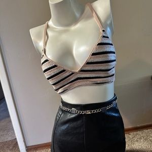 Boho Crochet stripe top